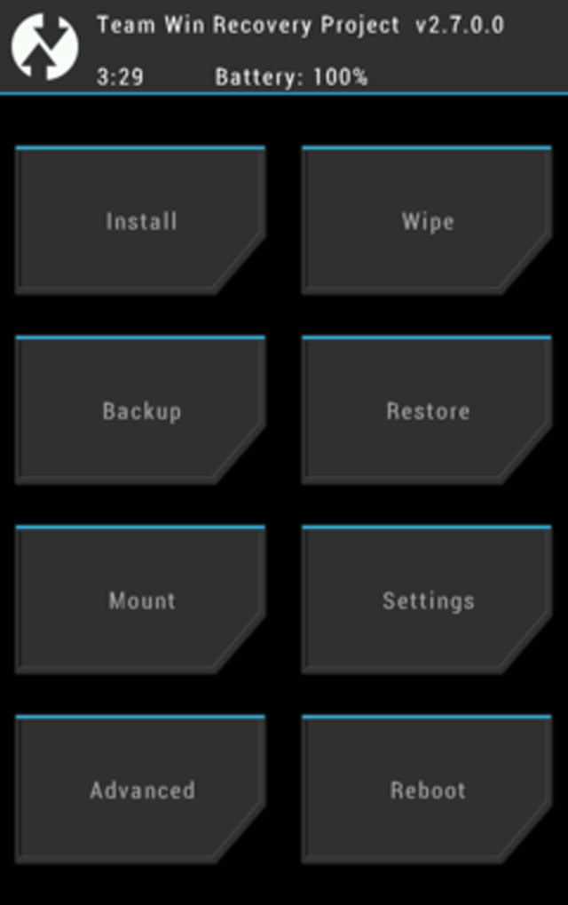 TWRP Recovery User Interface