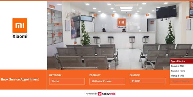 mi service center appointment booking for mi phone repair