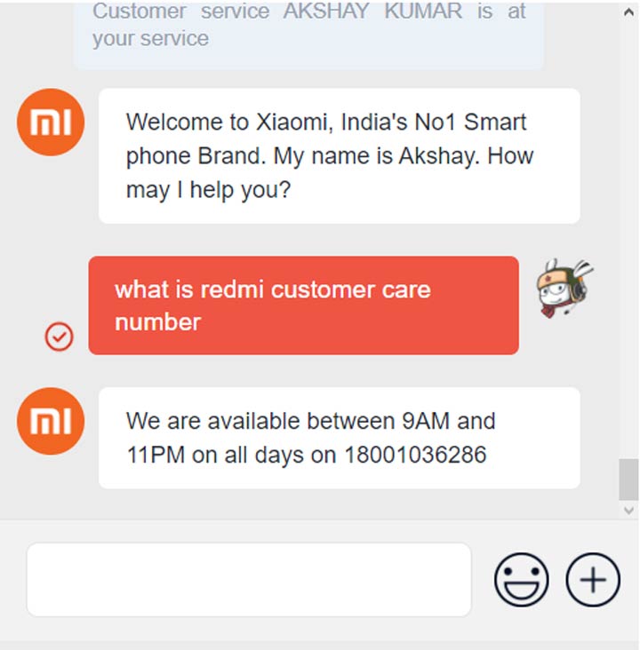 Redmi Chat Support