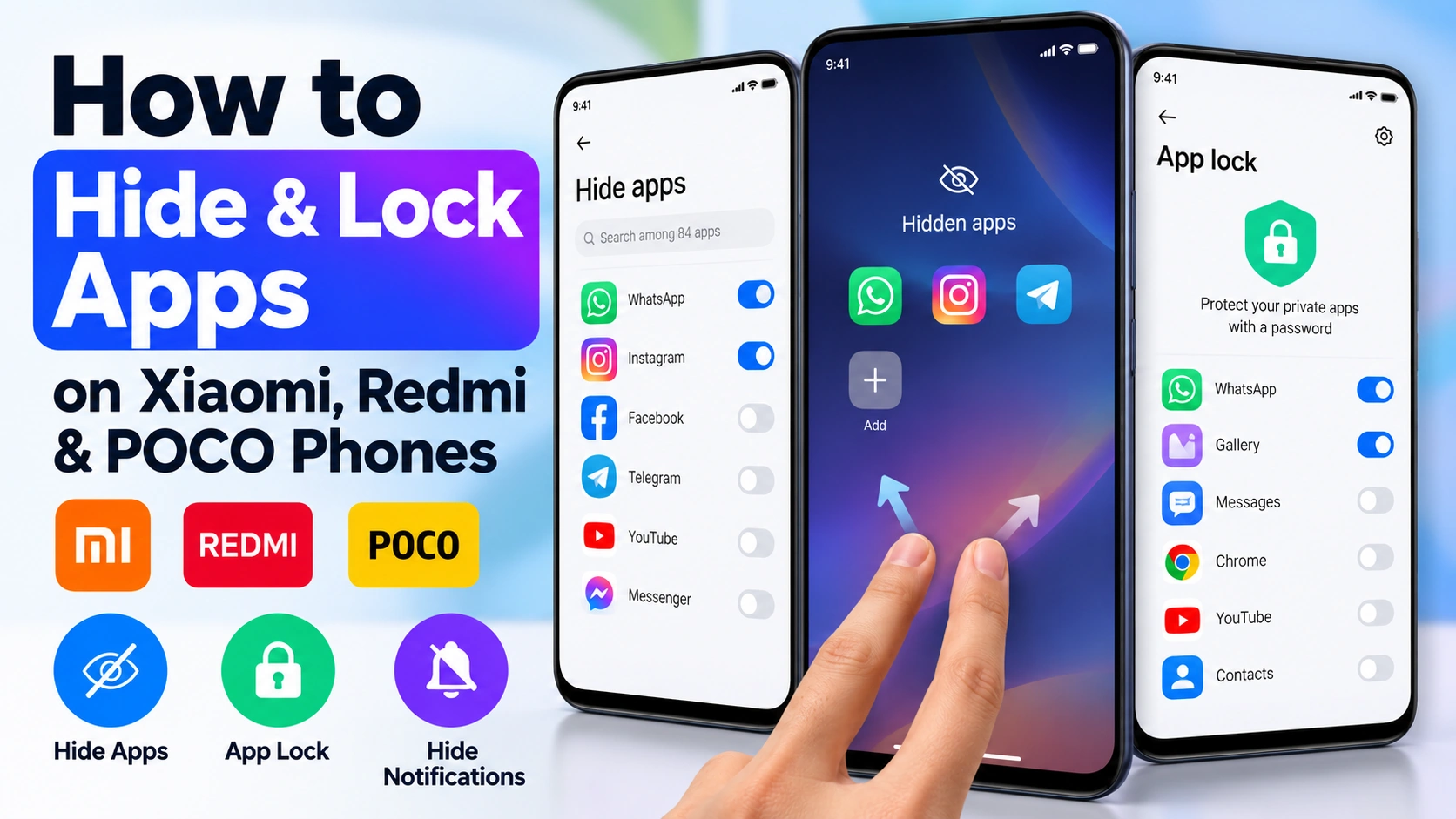 How to hide and lock apps on Xiaomi, Redmi, and POCO phones running HyperOS and MIUI