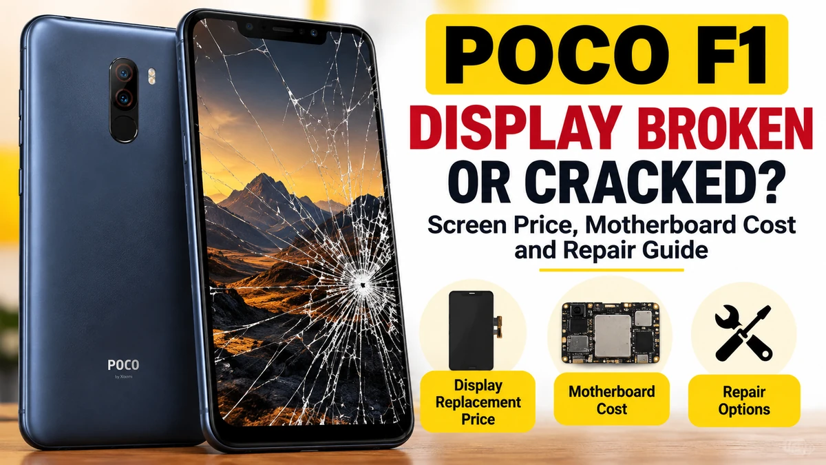 POCO F1 broken display, cracked screen and repair options