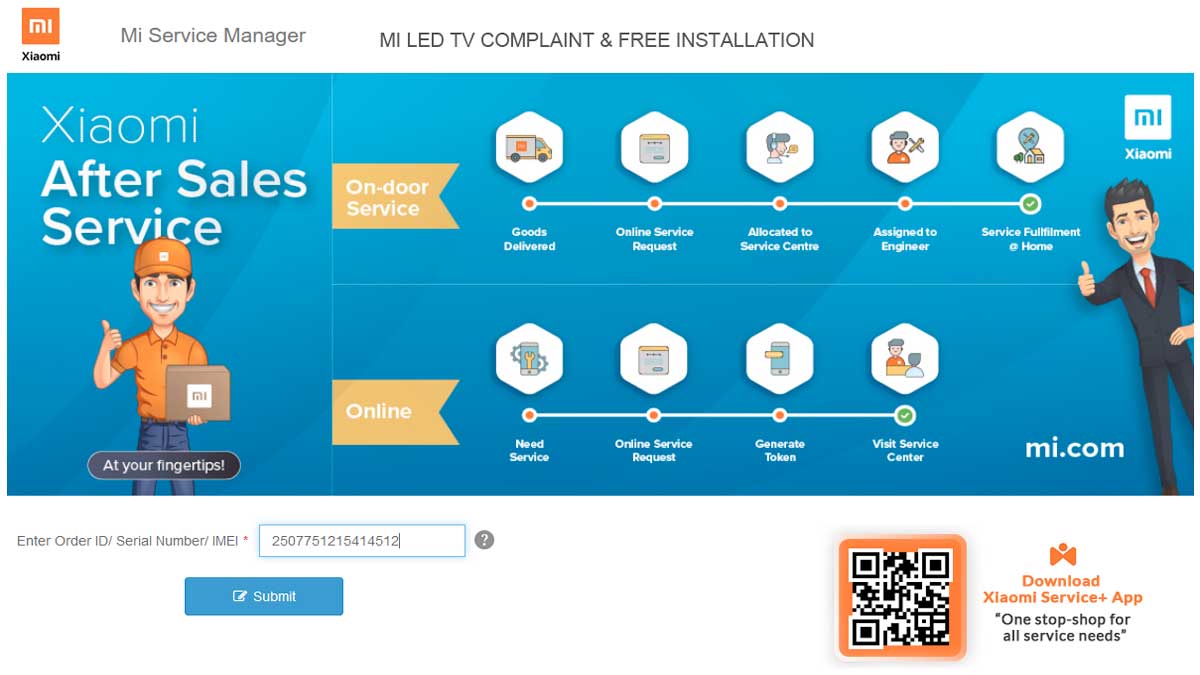 MI LED TV complaint customer care number & installation