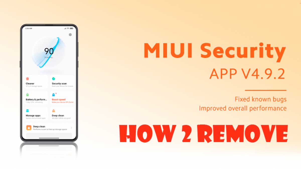 how to remove uninstall mi security app