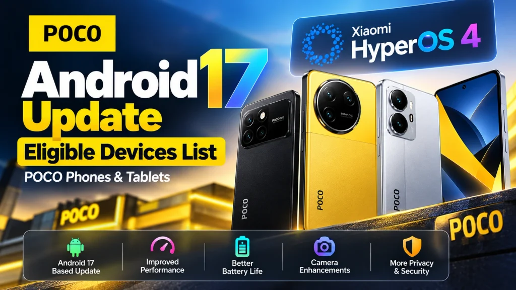 POCO F7, F6, X7, and M-series smartphones eligible for Android 17 HyperOS 4 update