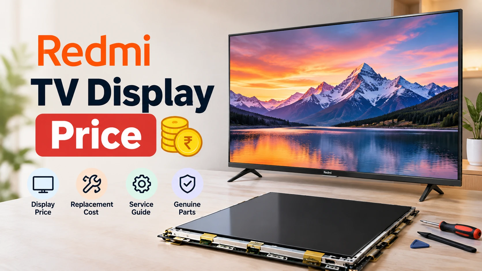 Redmi Smart TV display panel replacement cost and screen repair price guide